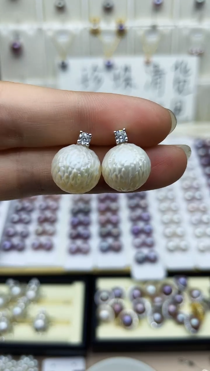 未镶嵌淡水珍珠耳饰耳环