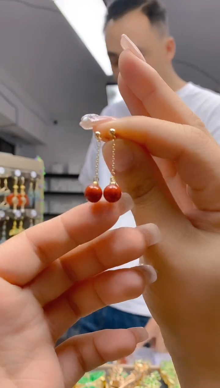 【闪购商品】翡翠耳饰合金67翡翠耳钉