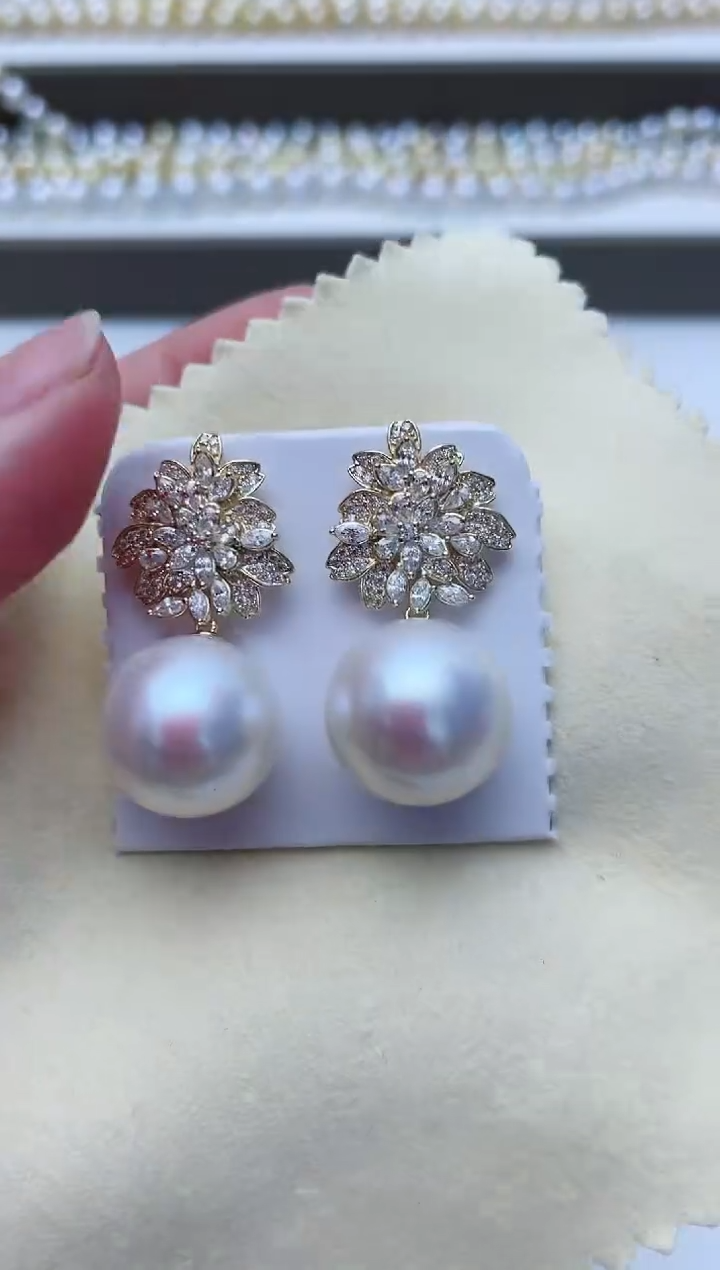 【闪购商品】淡水珍珠耳饰银S925镶嵌A44