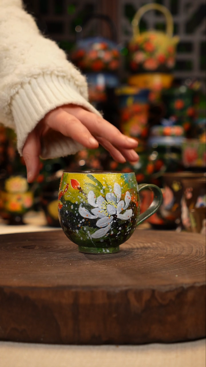 紫砂油画手绘釉下彩