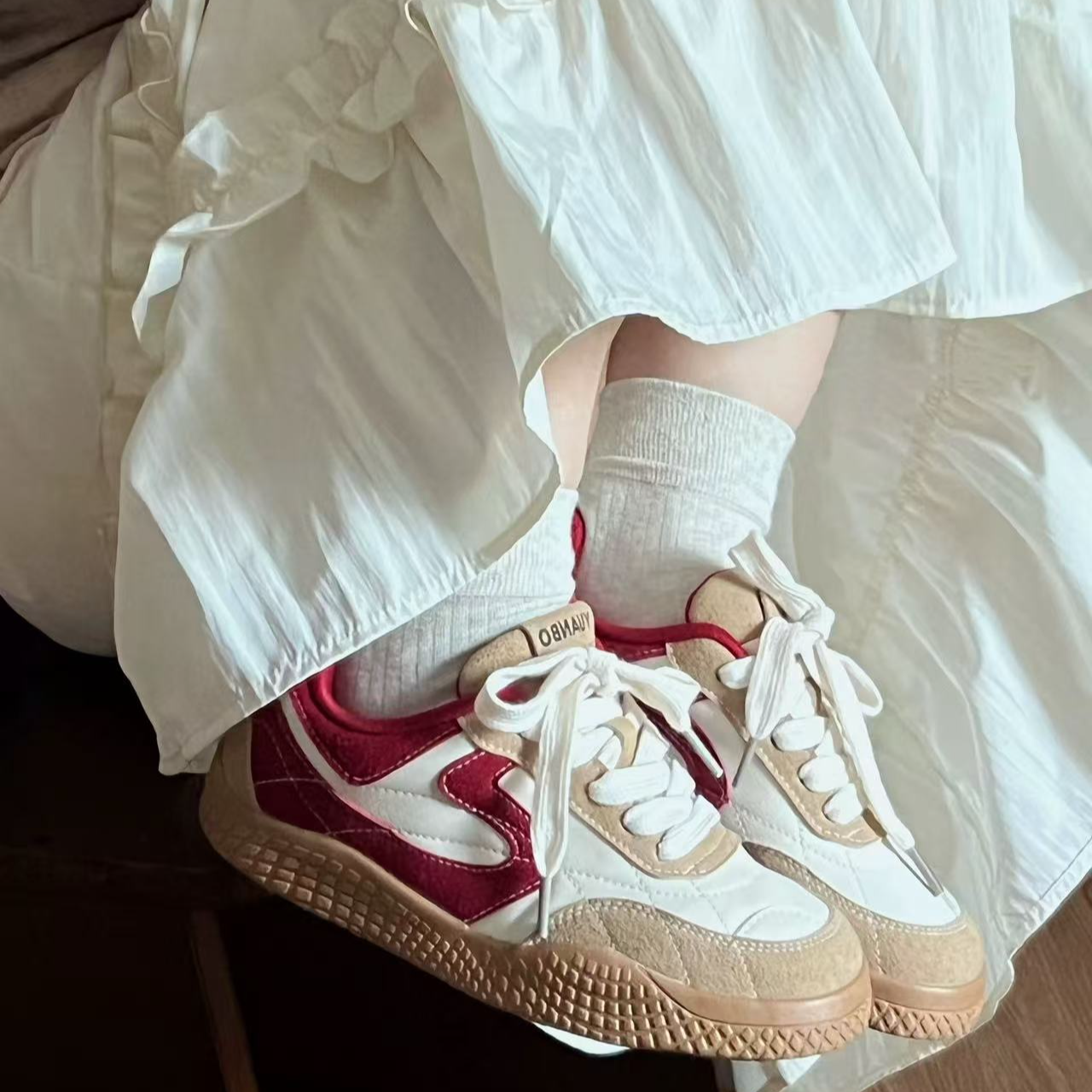 小众休闲板鞋女款2025新款夏季鞋子美式运动休闲小白鞋-5308