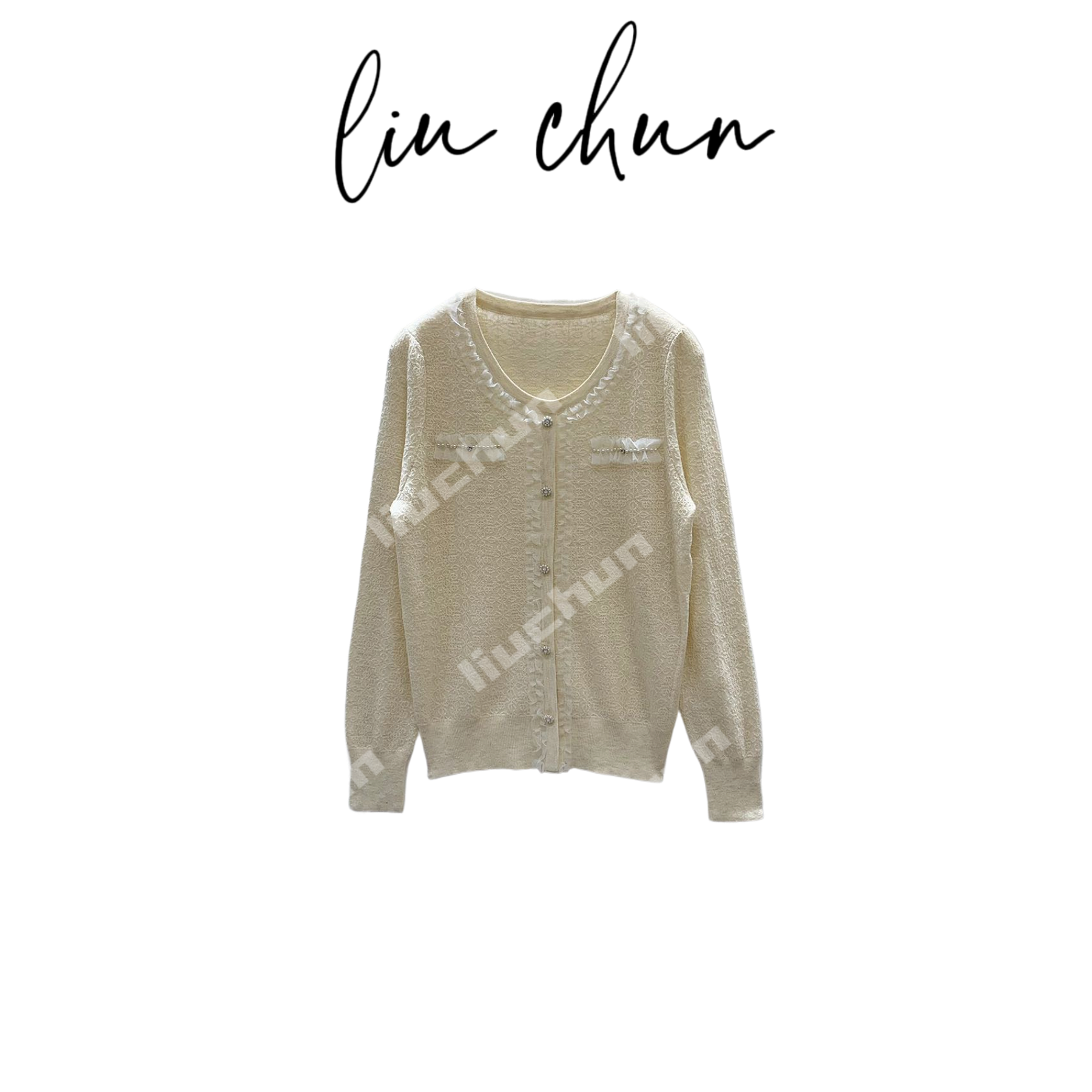 《CHUN》花边提花上衣