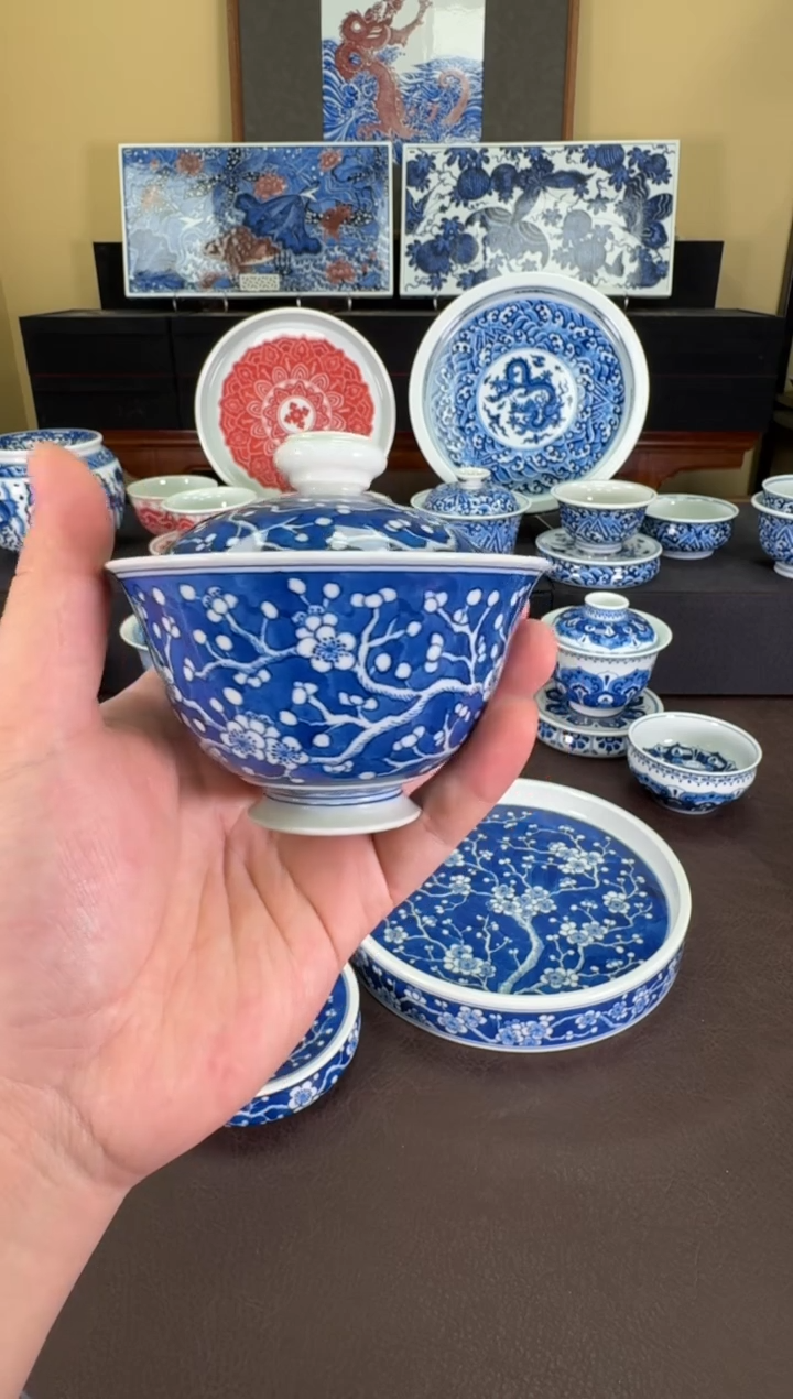 【闪购商品】羿器窑冰梅纹盖碗