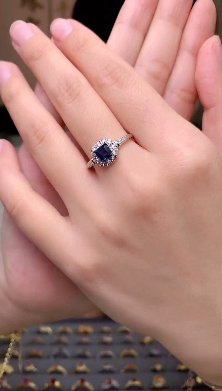 【闪购商品】蓝宝石戒指银S925镶嵌戒指