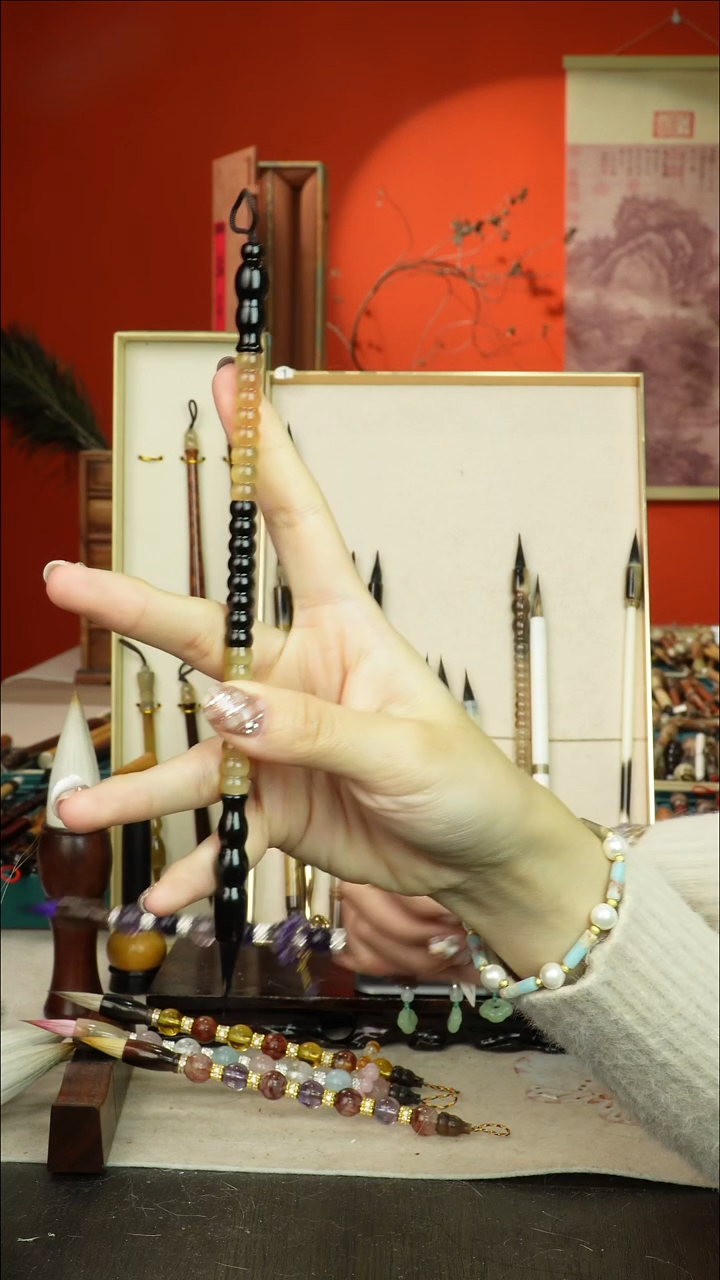 228号闪孤品高货毛笔链接 清水试笔 蘸墨不退