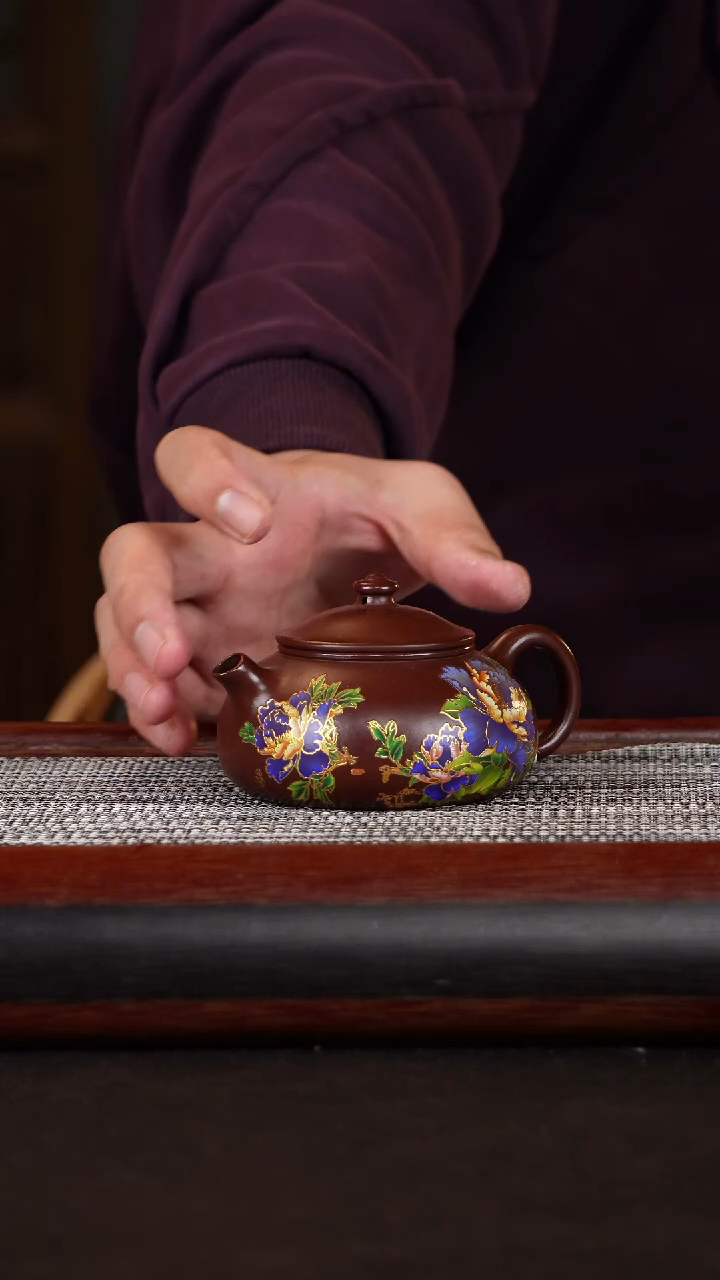 【闪购商品】紫砂茶壶寒江国色天香