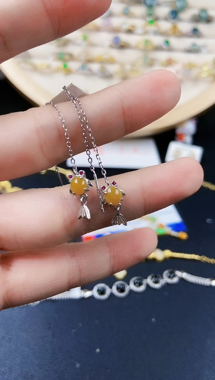 【闪购商品】翡翠银S925镶嵌耳饰46456546