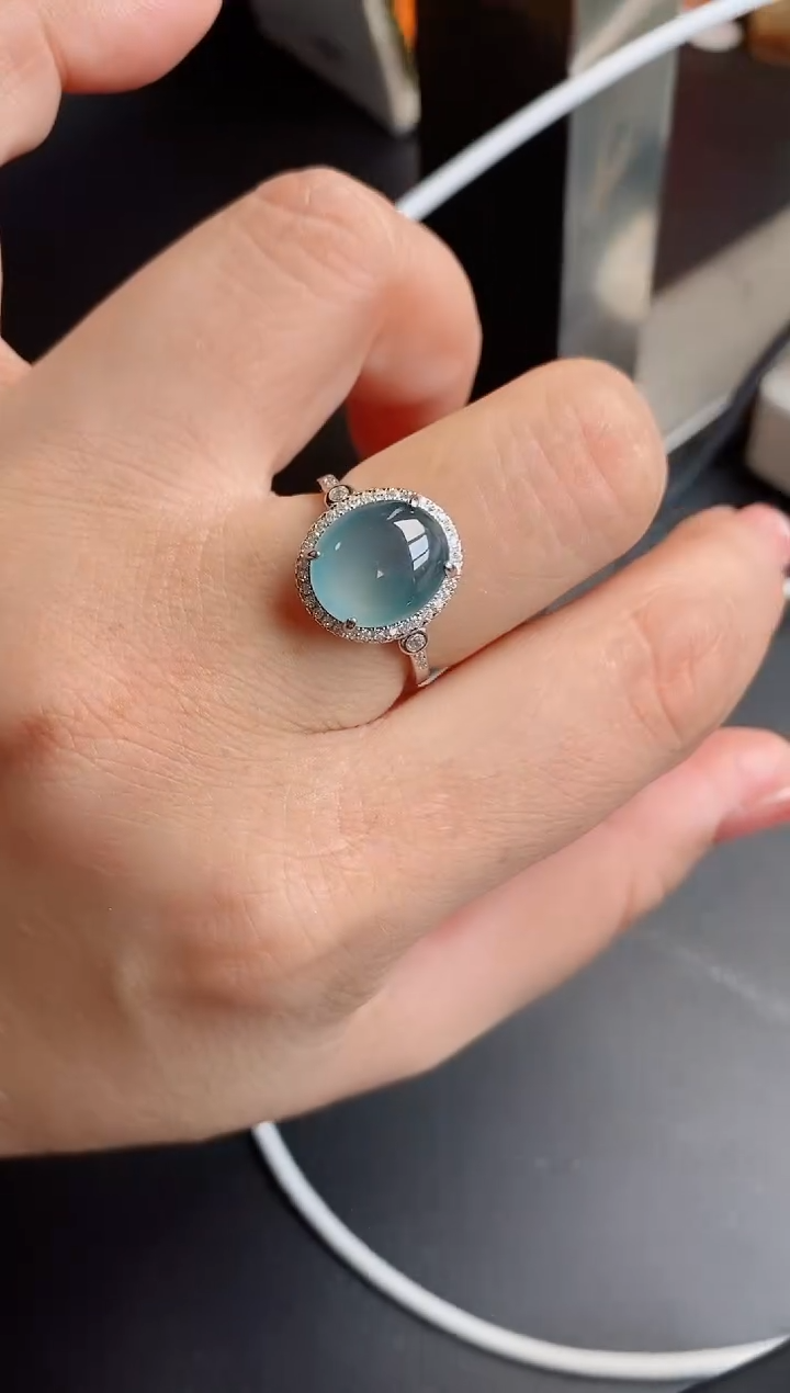 【闪购商品】翡翠戒指银S925镶嵌12121