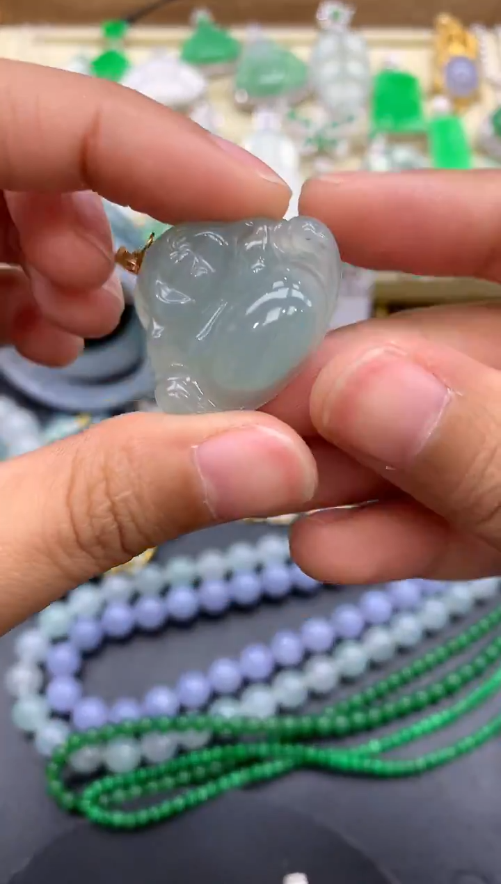 【闪购商品】翡翠颈饰18K金镶嵌19-中国好珍宝