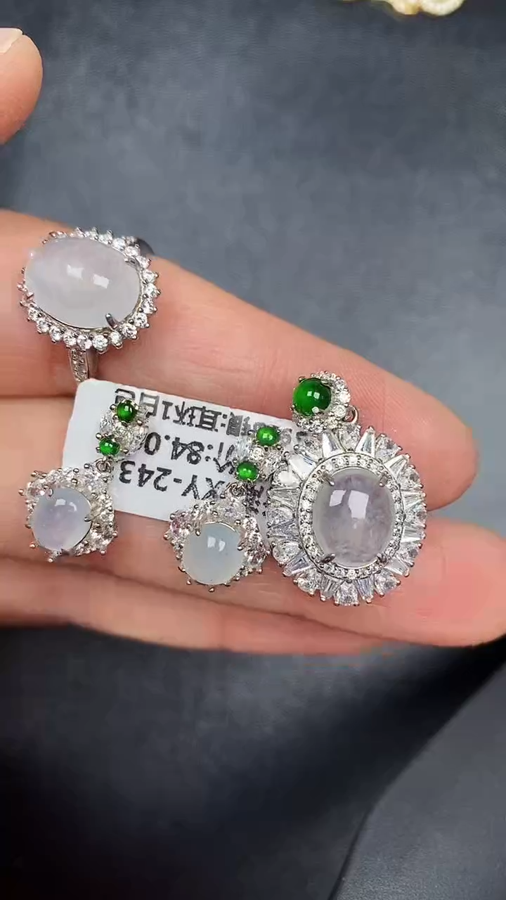 银S925镶嵌戒指翡翠1250