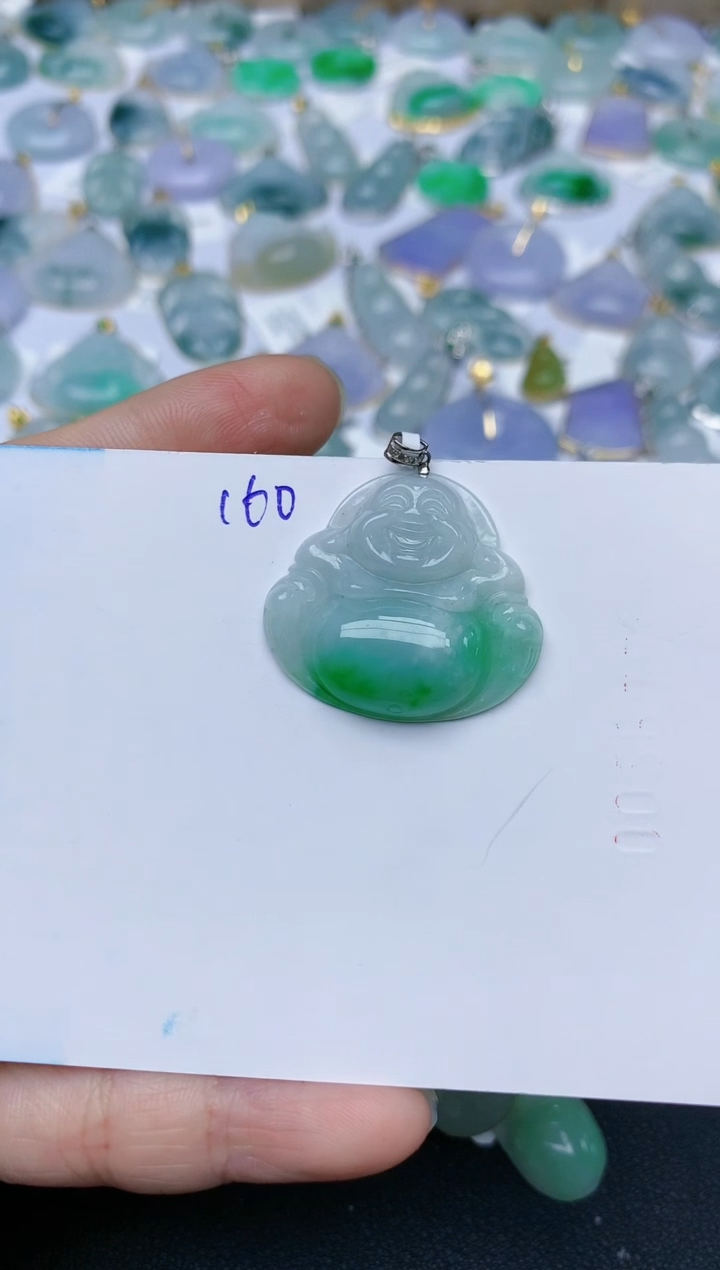 【闪购商品】翡翠颈饰18K金镶嵌天然翡翠A货    