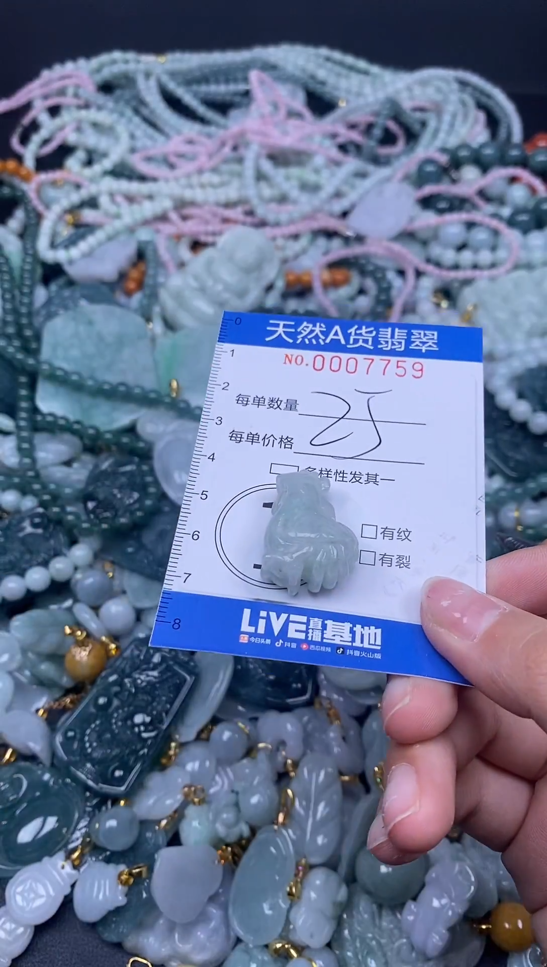 颈饰未镶嵌翡翠天然A货翡翠007759