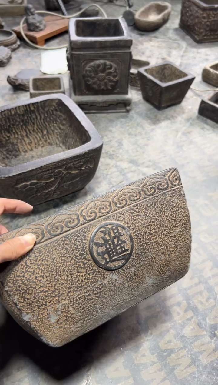 陶土【火山泥】祥云大斗盆