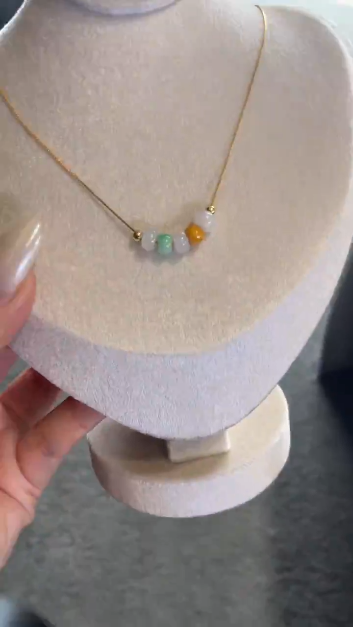 吊坠(赠链)银S925镶嵌翡翠五福项链多样性发其一CP