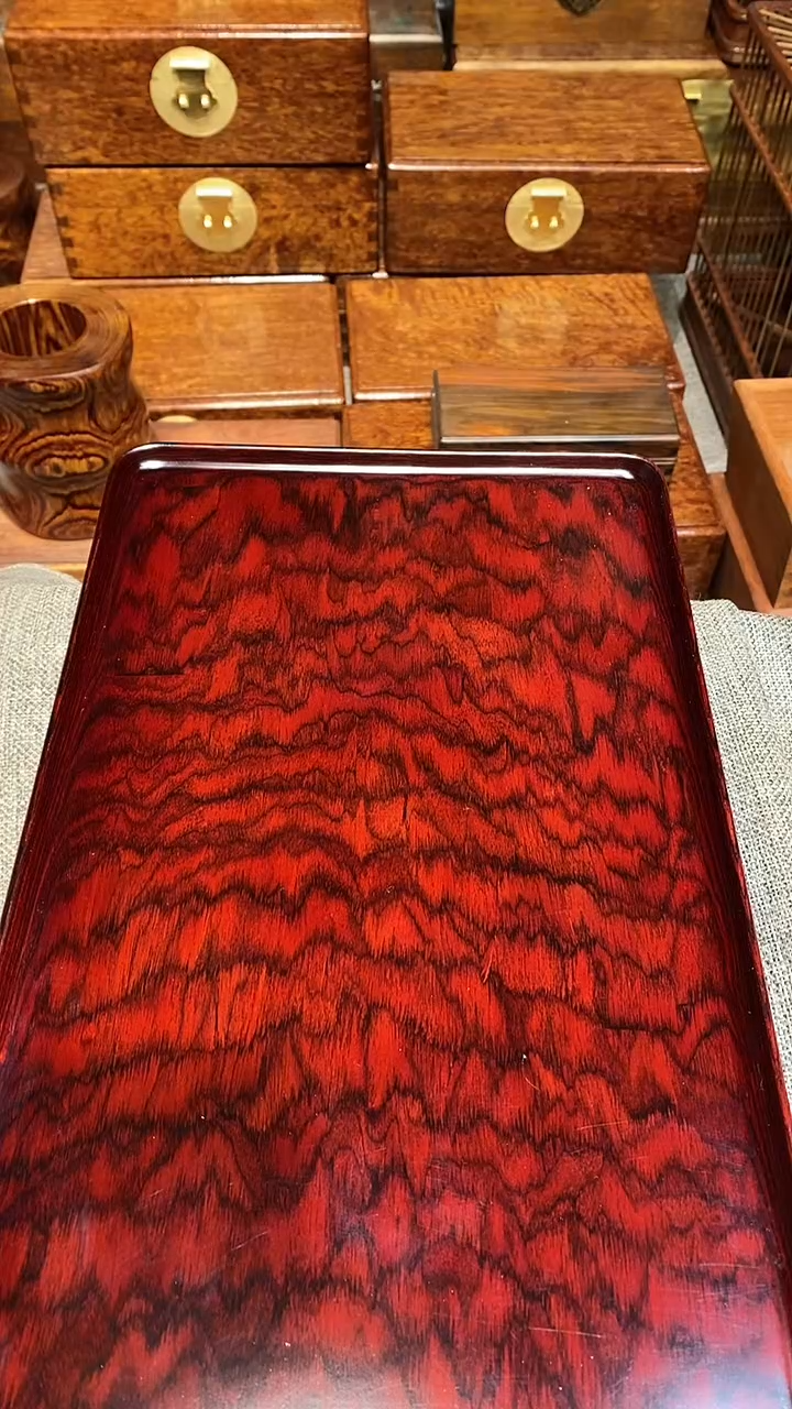 【闪购商品】红酸枝木类木艺茶盘