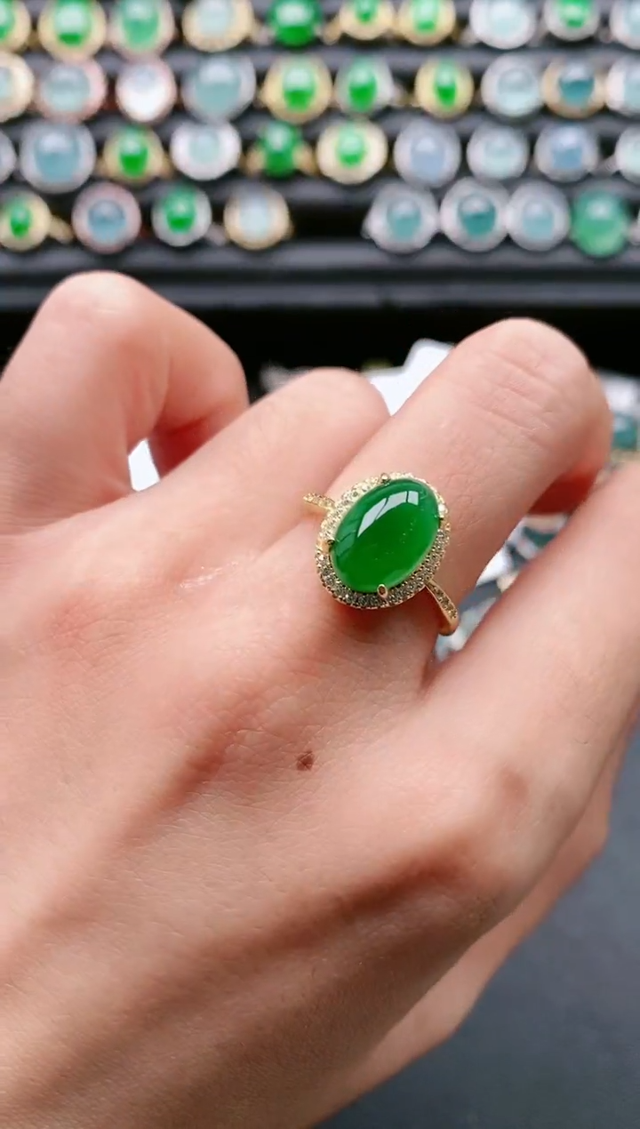 【闪购商品】翡翠戒指银S925镶嵌1111111