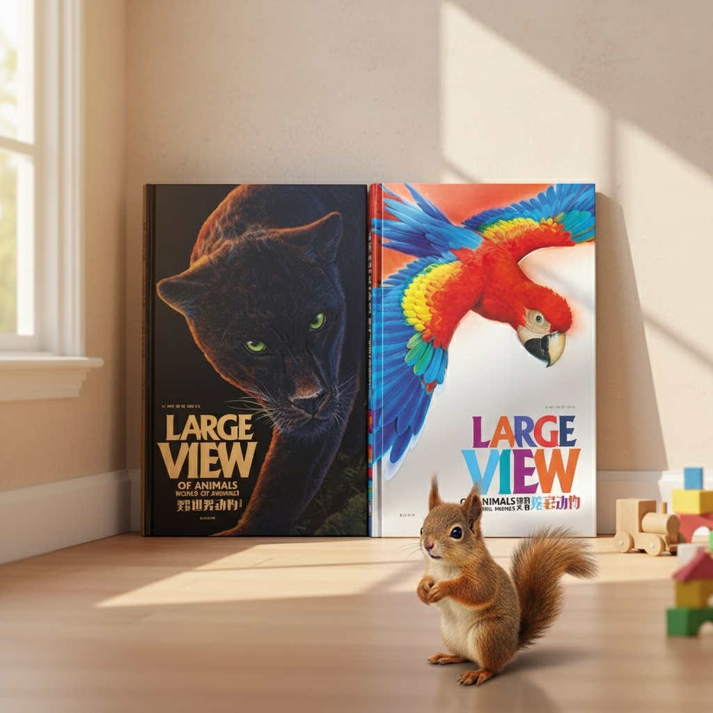 动物大书地板大绘本翻翻炫彩手绘早教启蒙0-3岁双11书籍宝宝