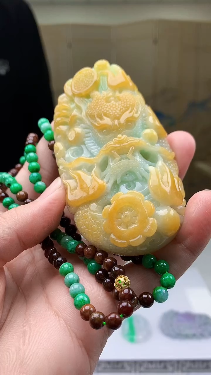 【闪购商品】定制翡翠未镶嵌5145bb-毛货挂件赠珠链52