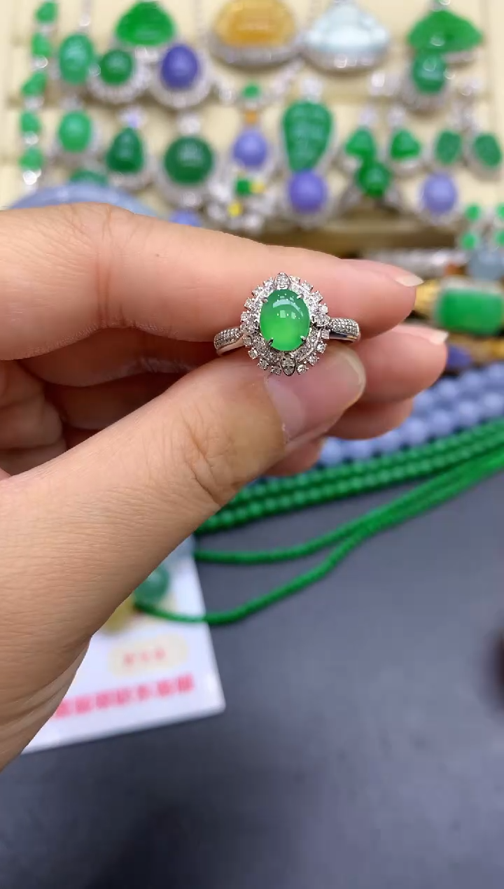 18K金镶嵌戒指翡翠249-中国好珍宝