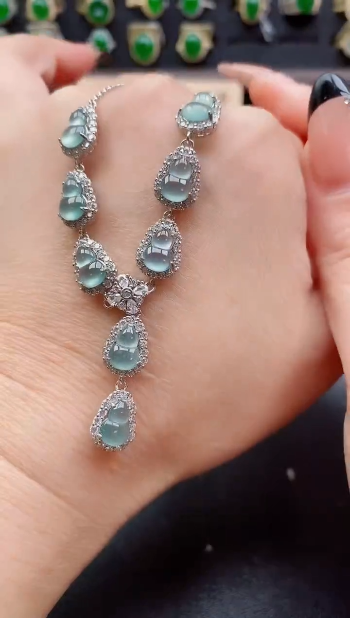 套链银S925镶嵌翡翠1