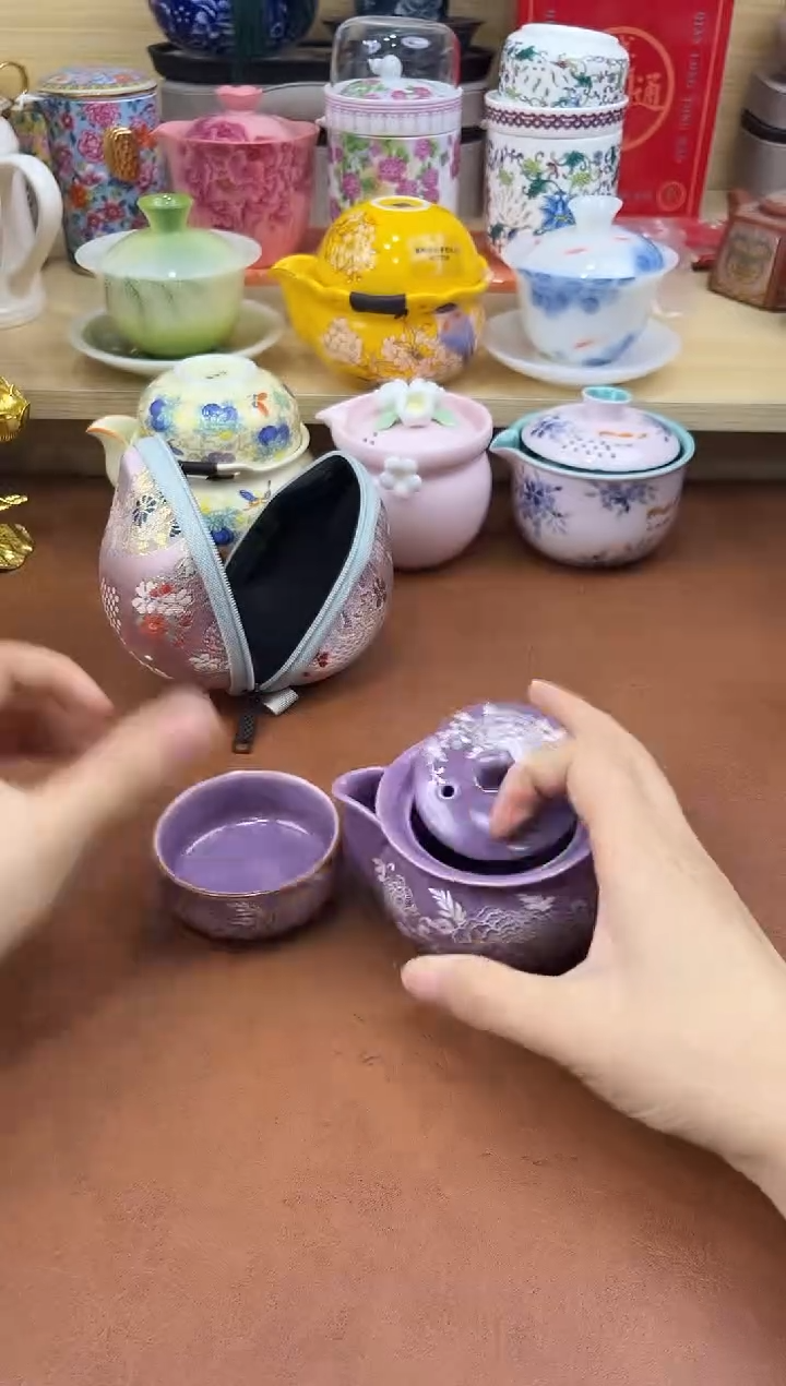 陶陶瓷茶具摆件旅行套组