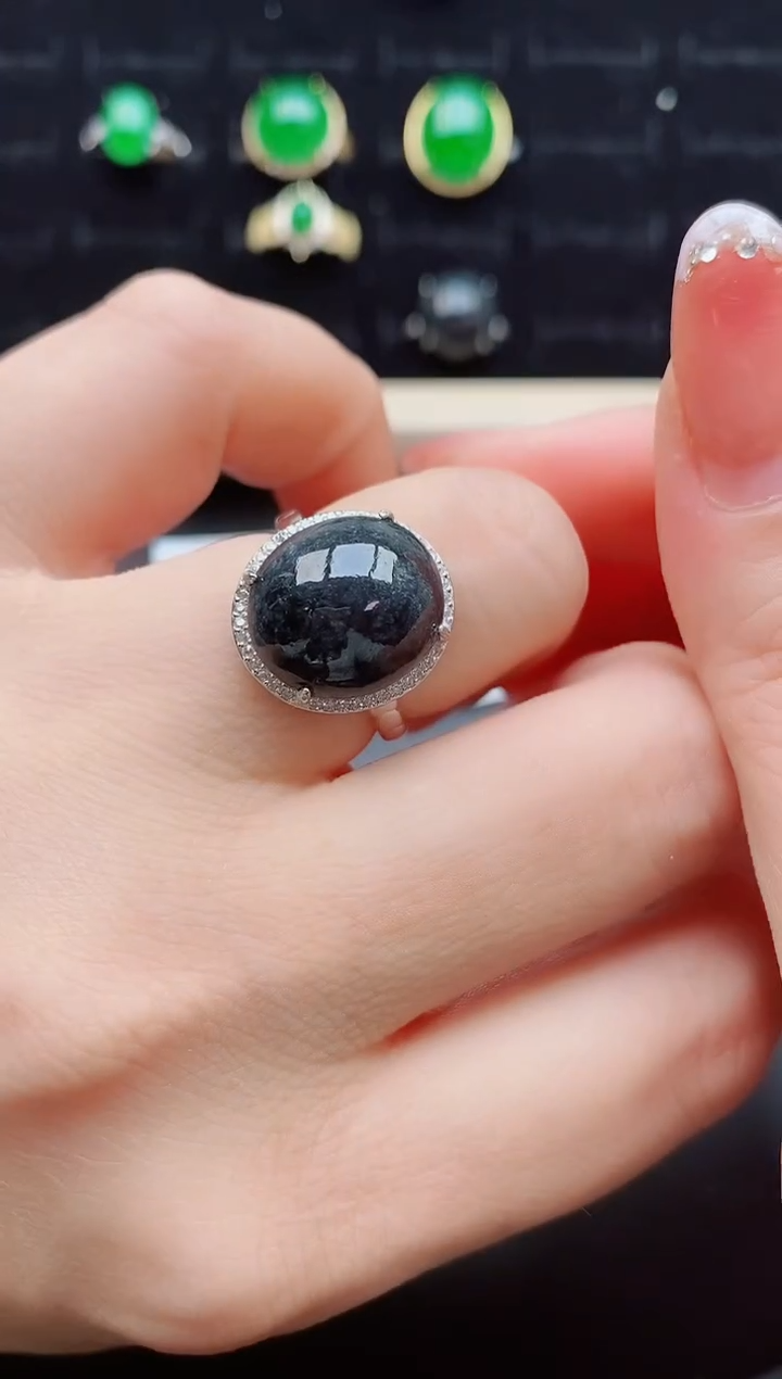 【闪购商品】翡翠戒指银S925镶嵌50805