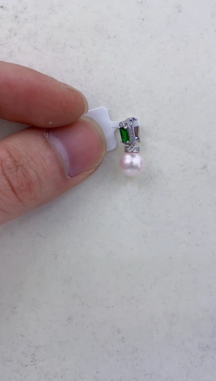 颈饰银S925镶嵌海水珍珠  