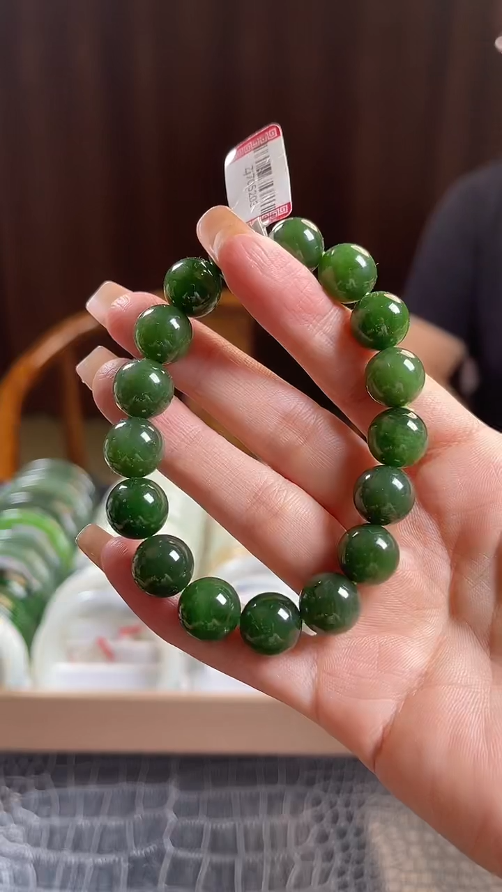 未镶嵌手串和田玉12mm左右碧玉