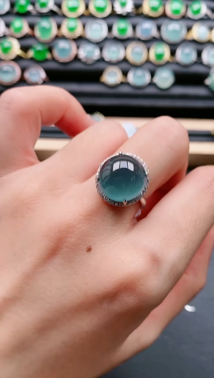 【闪购商品】翡翠戒指银S925镶嵌1111111