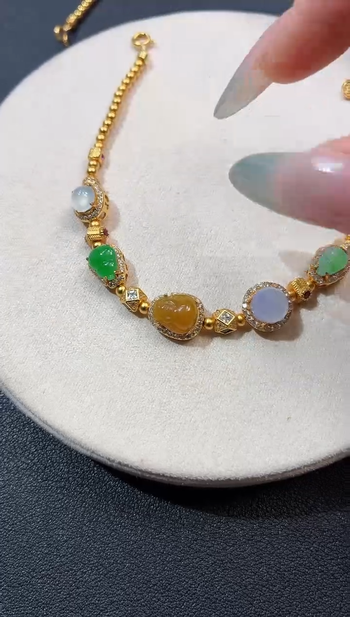 银S925镶嵌手链翡翠手链