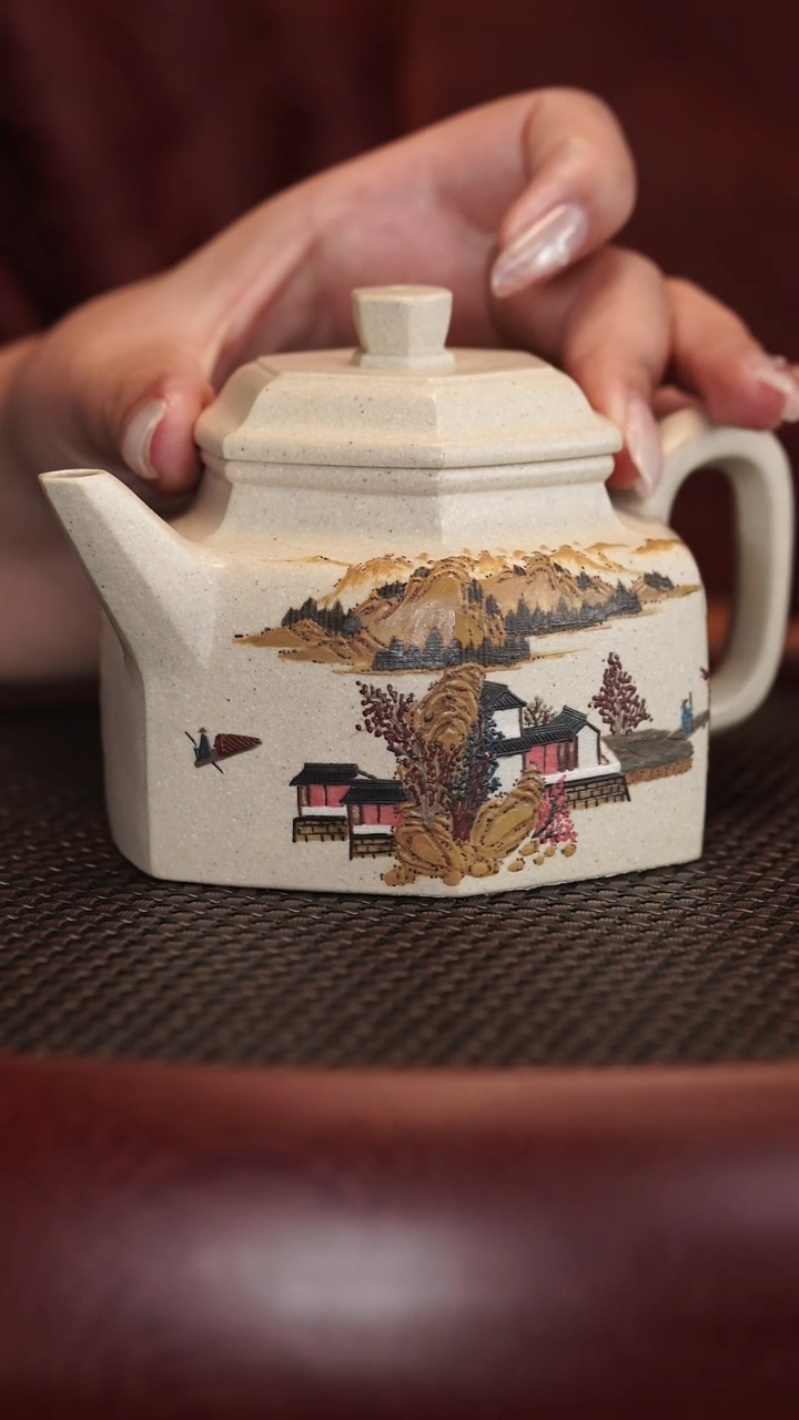 【闪购商品】紫砂茶壶2-74QYJ容天梨皮朱砂紫270cc