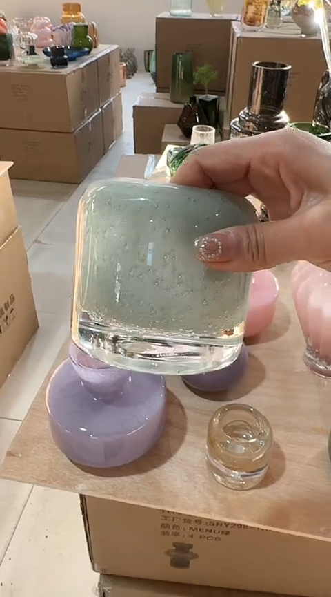 【闪购商品】玻璃绿色烛台