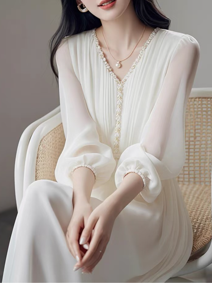 【901-1000编码点这里】洋气长袖气质法式显瘦连衣裙