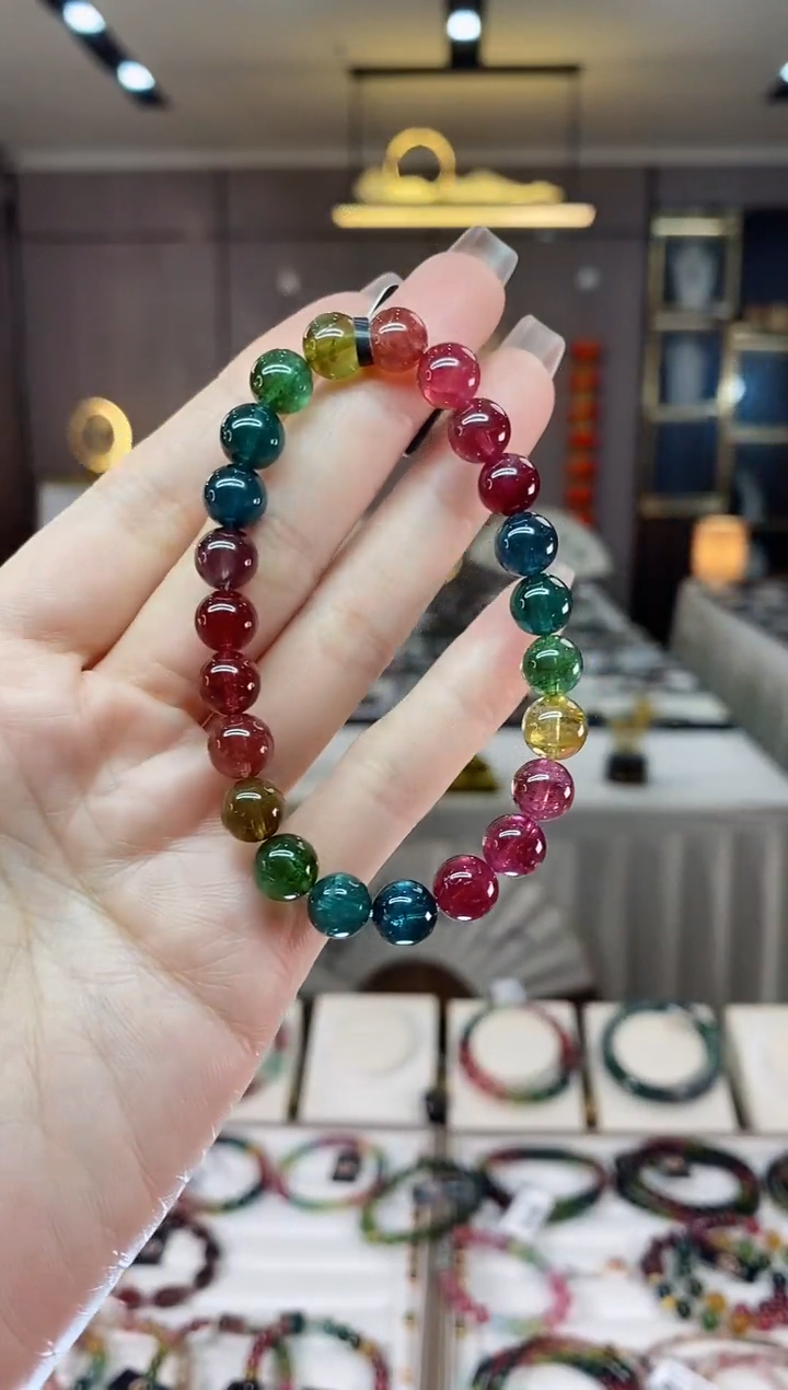 【闪购商品】碧玺收藏级单圈手串8mm+未镶嵌 一物一证dan