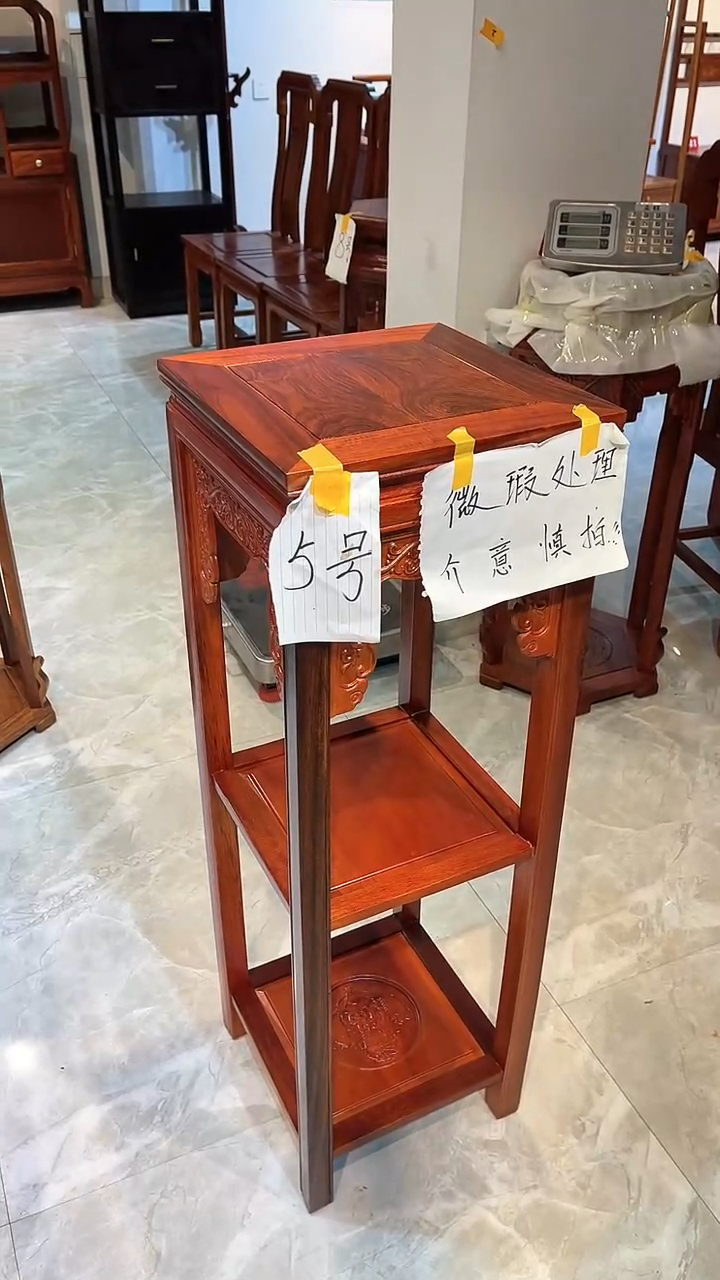花梨木类成套家具装**具花架32*32*98