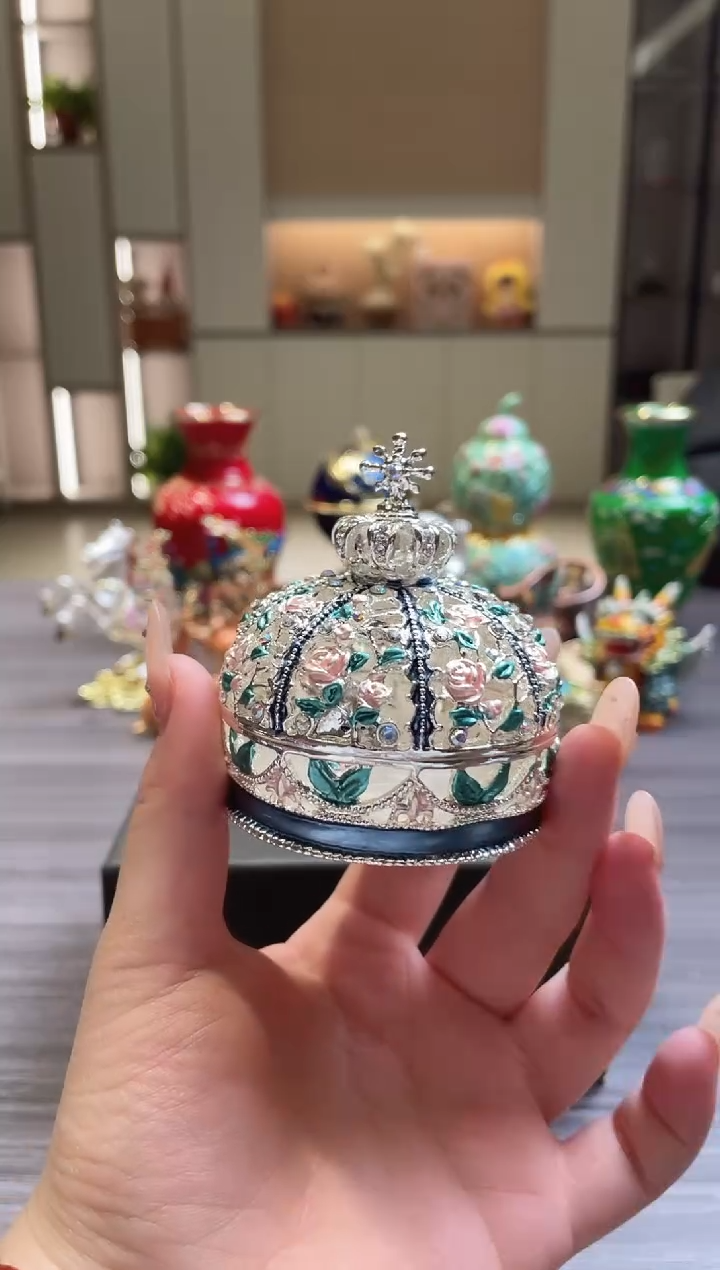 摆件七宝烧珐琅彩首饰盒