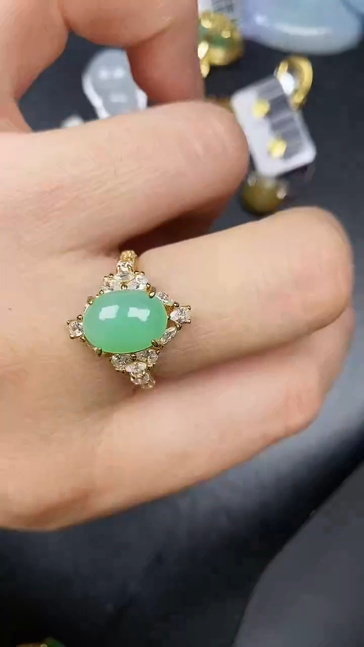 银S925镶嵌戒指翡翠1410