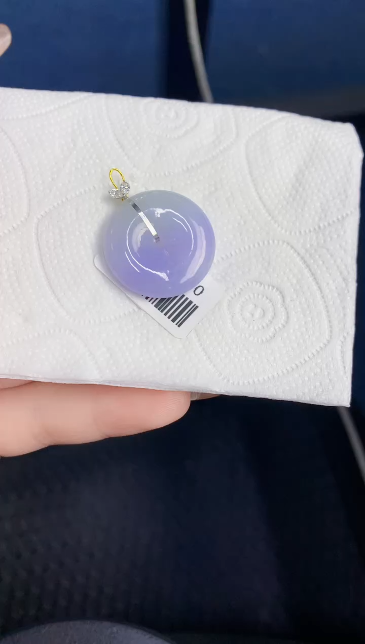 颈饰18K金镶嵌翡翠缅甸天然翡翠A货