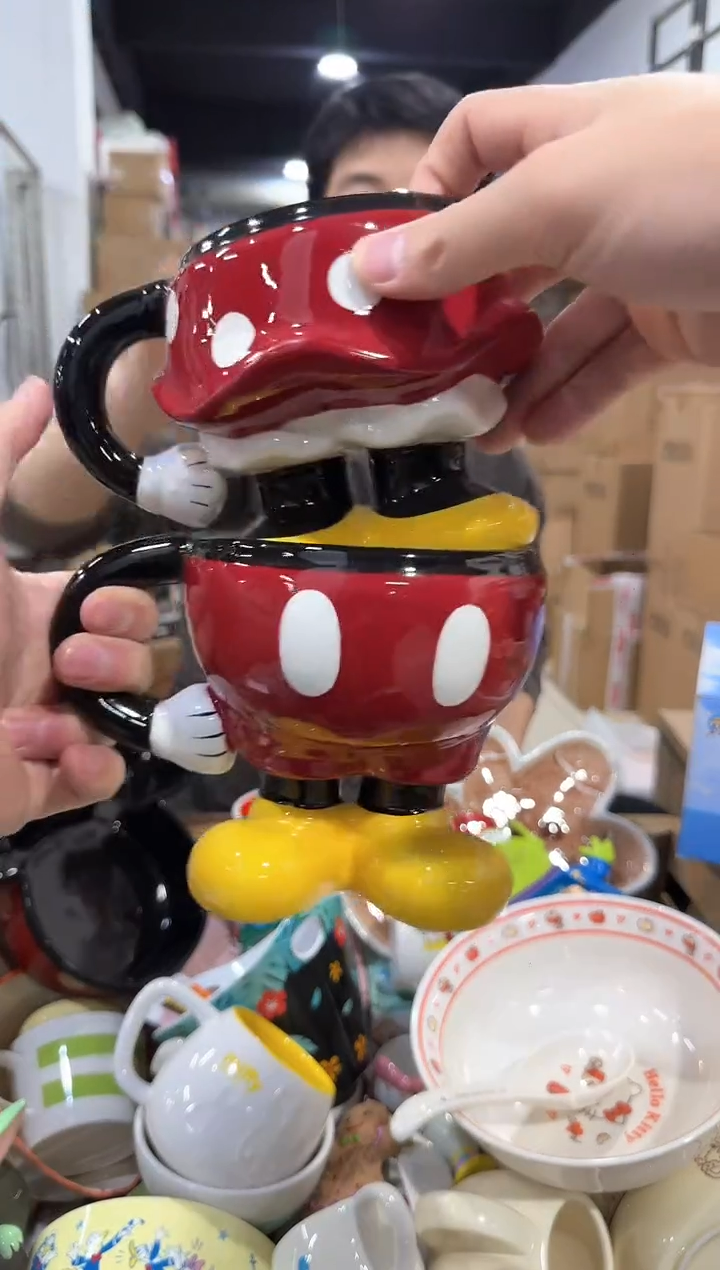 瓷片A款米奇米妮半身对杯