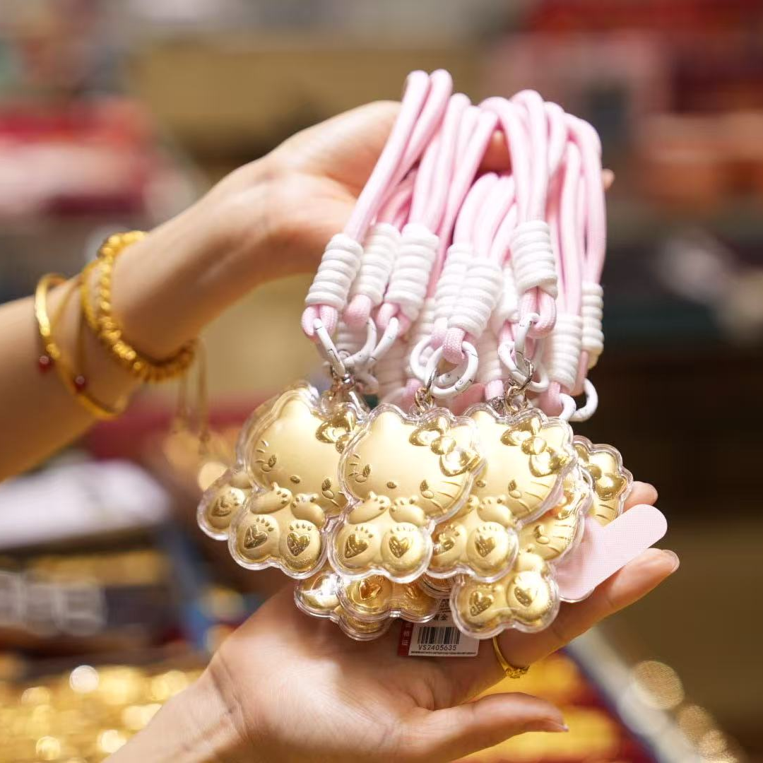 含金工艺品【巧玲专属】水贝含金工艺品 热卖爆款凯蒂猫 礼物钥匙扣