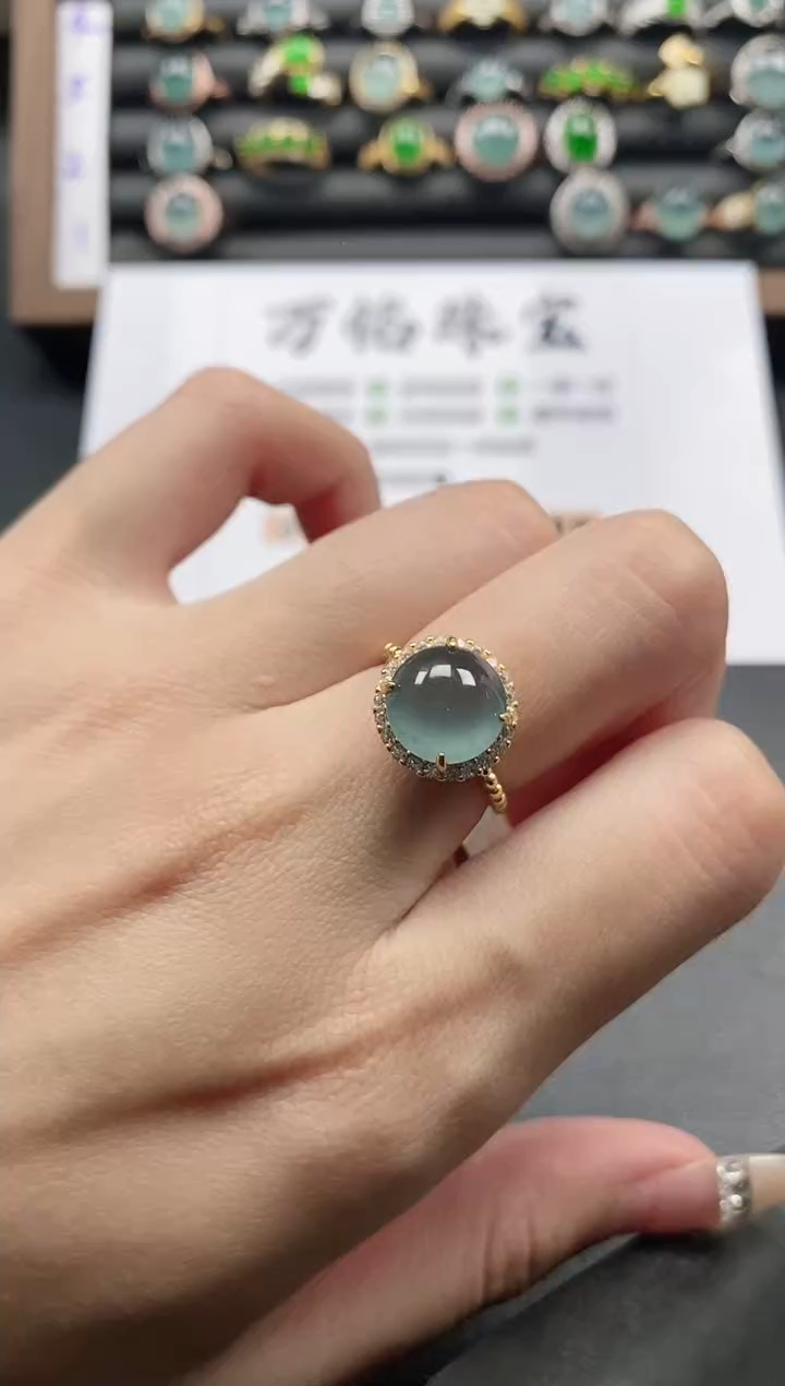 银S925镶嵌戒指翡翠51151