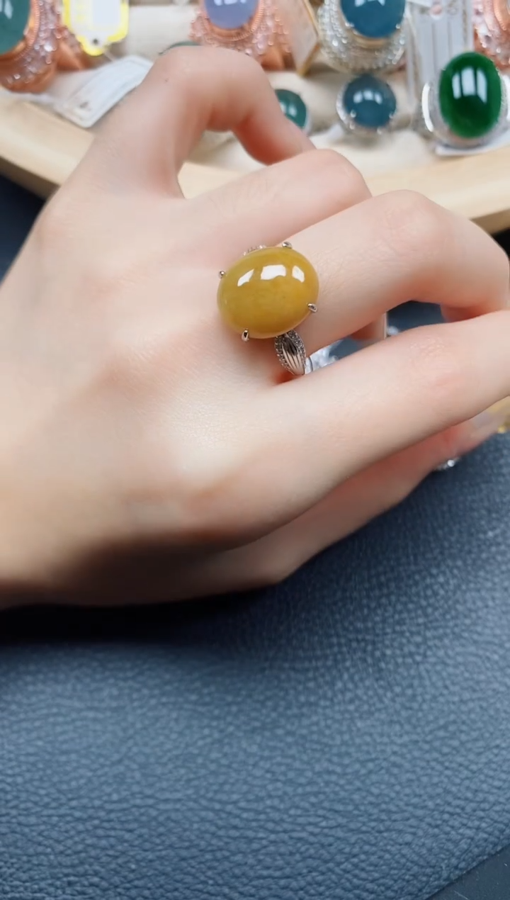 【闪购商品】翡翠戒指银S925镶嵌翡翠