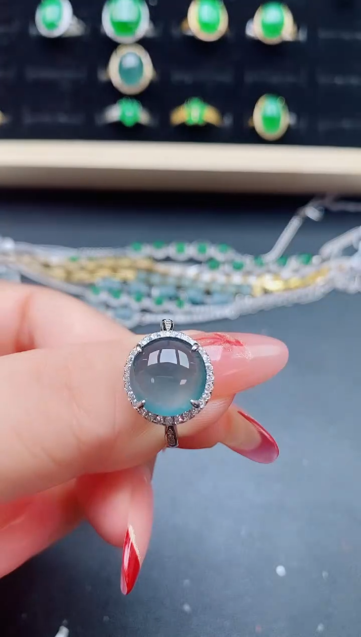 【闪购商品】翡翠戒指银S925镶嵌32132