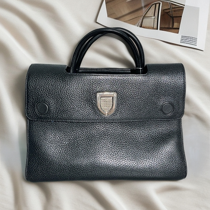 95新 DIOR/迪奥 黑色盾牌手提包 1602 9699