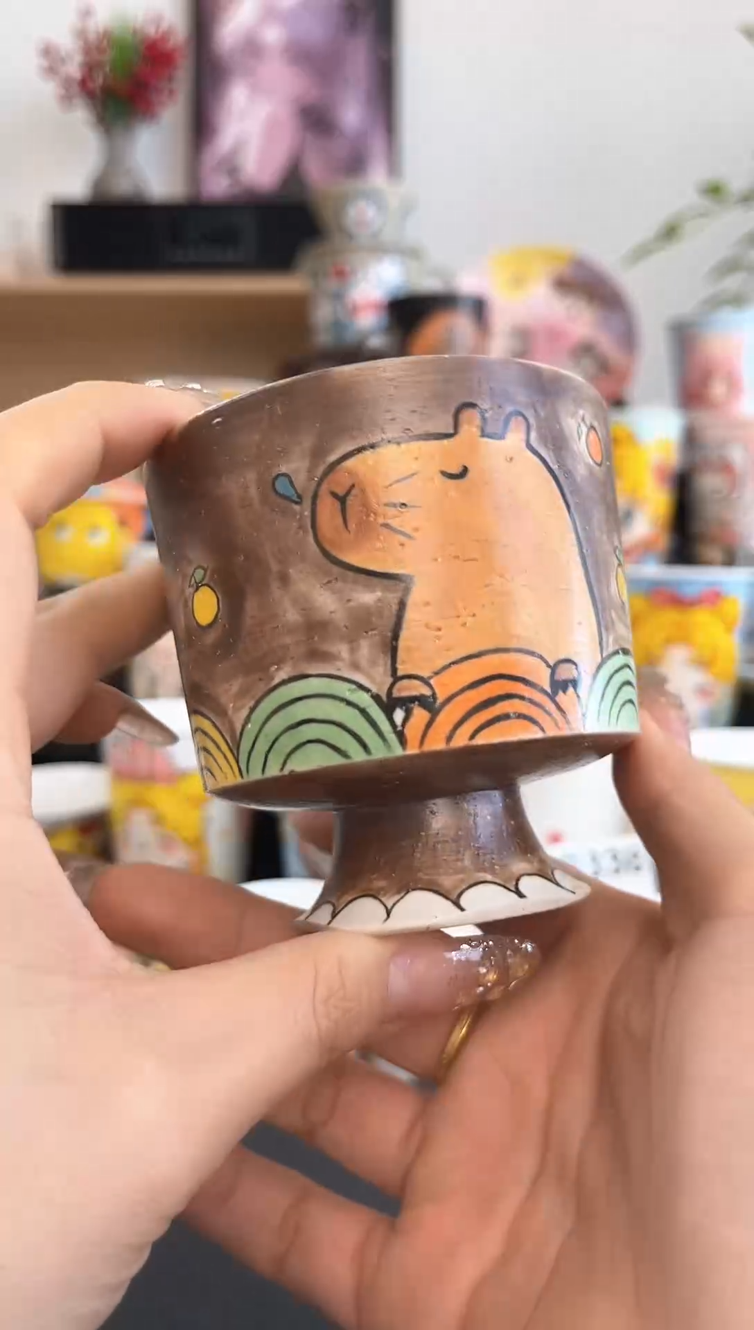 【闪购商品】摆件手工手绘陶瓷小杯杯