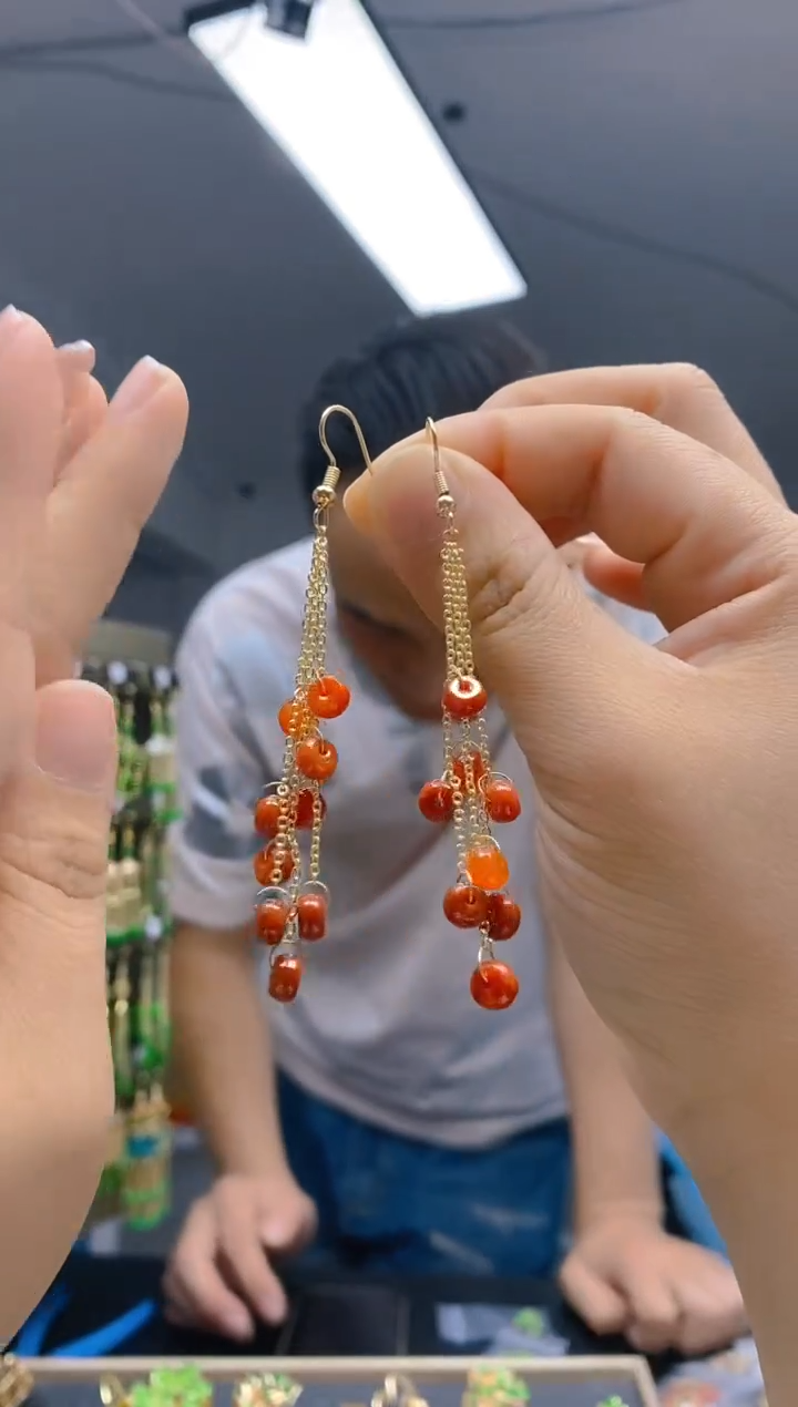 【闪购商品】翡翠耳饰合金84翡翠耳钩