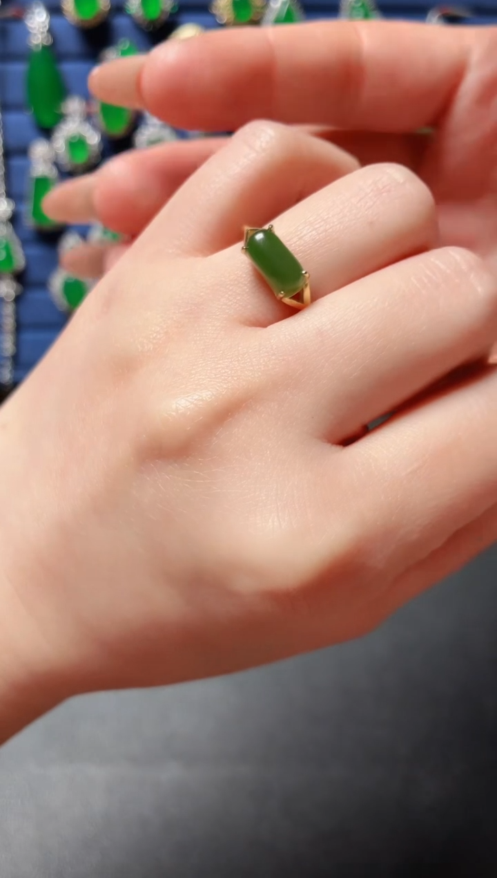 银S925镶嵌和田玉珠宝半成品16