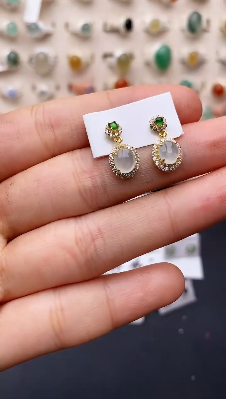 【闪购商品】翡翠戒指银S925镶嵌缅甸翡翠