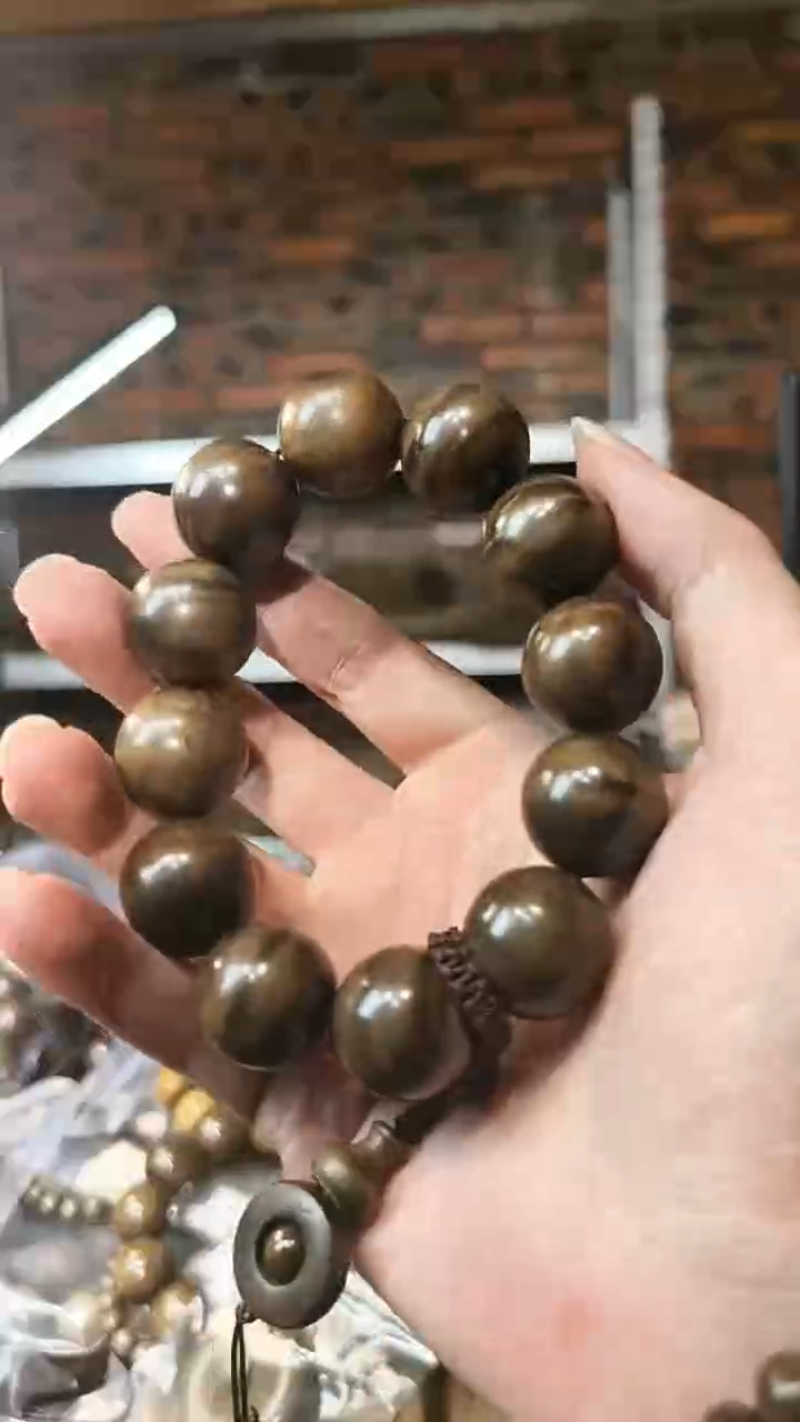 【闪购商品】楠木（金丝楠）手串/手链猫眼阴沉绿2.0手串