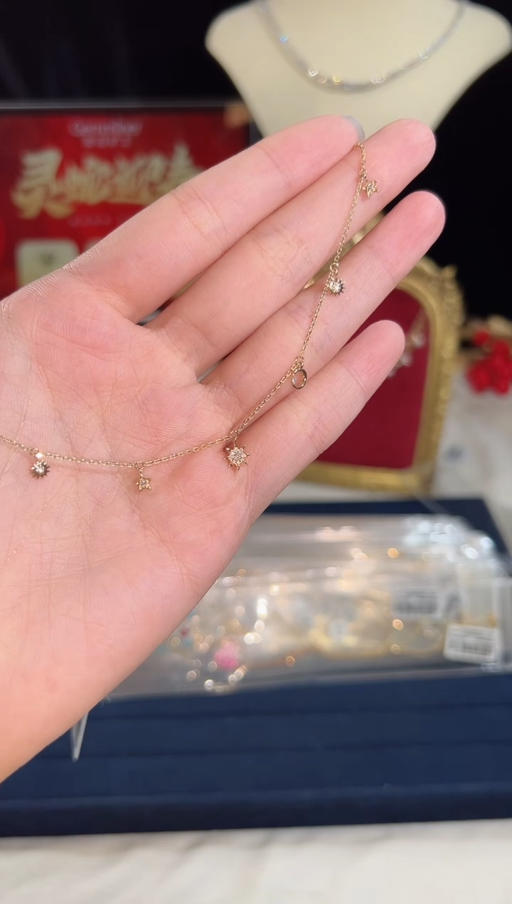 【闪购商品】钻石颈饰18K金镶嵌BN2387#-Y#40